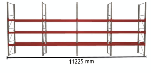 META Rayonnage à palettes MULTIPAL pour 32 palettes, largeur 11225 mm, 4 niveaux de stockage