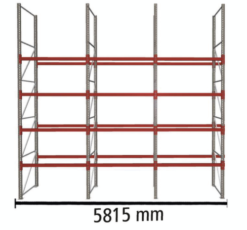 META Rayonnage à palettes MULTIPAL pour 30 palettes, largeur 5815 mm, 5 niveaux de stockage
