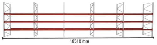 META Rayonnage à palettes MULTIPAL pour 80 palettes, largeur 18510 mm, 4 niveaux de stockage