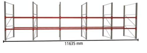 META Rayonnage à palettes MULTIPAL pour 20 palettes, largeur 11635 mm, 2 niveaux de stockage