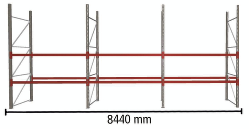META Rayonnage à palettes MULTIPAL pour 27 palettes, largeur 8440 mm, 3 niveaux de stockage