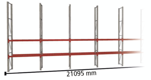 META Rayonnage à palettes MULTIPAL pour 44 palettes, largeur 21095 mm, 4 niveaux de stockage