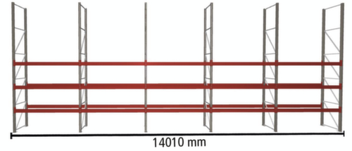 META Rayonnage à palettes MULTIPAL pour 40 palettes, largeur 14010 mm, 4 niveaux de stockage