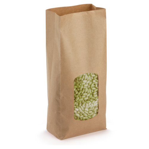 100 sachets kraft à fenêtre 135 x 315 x 75 mm