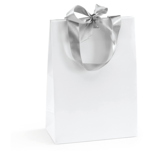 25 sacs pelliculés avec fermeture par nœud satin 120 x 70 x 160 mm blanc