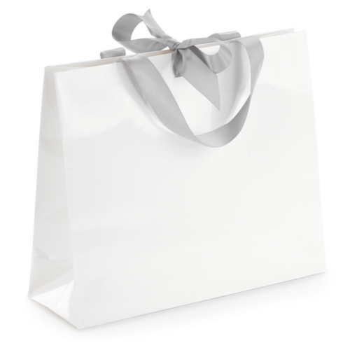 25 sacs pelliculés avec fermeture par nœud satin 300 x 100 x 250 mm blanc