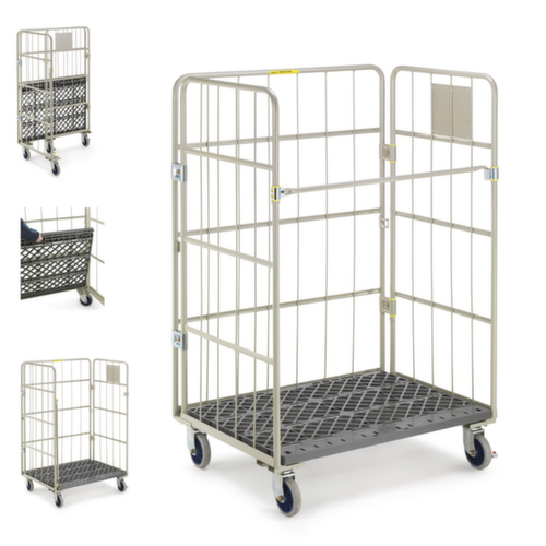 bac sur roulettes avec parois pliables