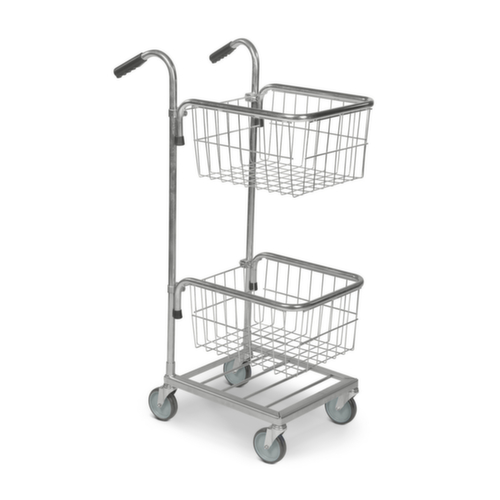Chariot mini avec deux paniers et plateau grillagé