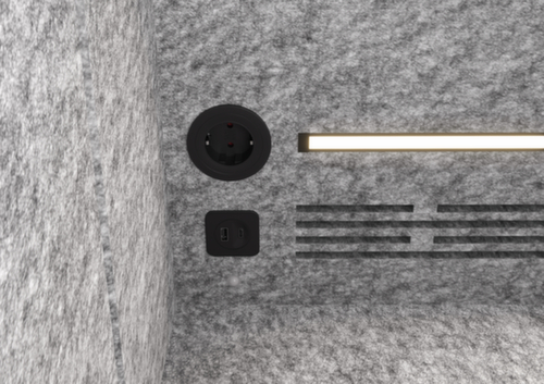 cabine téléphonique Silent Space, hauteur x largeur 2175 x 1035 mm