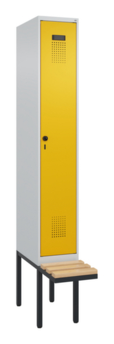 C+P Armoire vestiaire noir-blanc Evolo PLUS avec banc