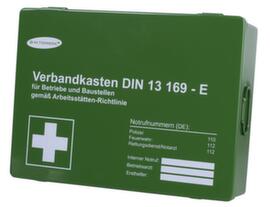 Trousse de premiers secours pour les entreprises, calage selon DIN 13169