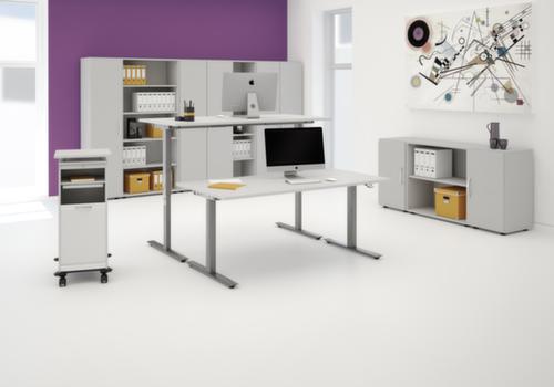 Gera Höhenverstellbarer Schreibtisch Pro mit C-Fußgestell in silber