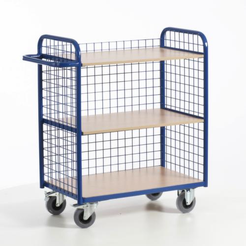 Rollcart Bürowagen mit 3 Gitterwänden, Traglast 150 kg, 3 Etagen