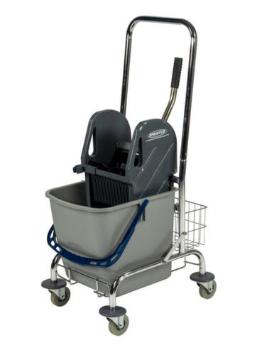 Nasswischwagen mit Mopp-Presse, 1x27 l Eimer in blau