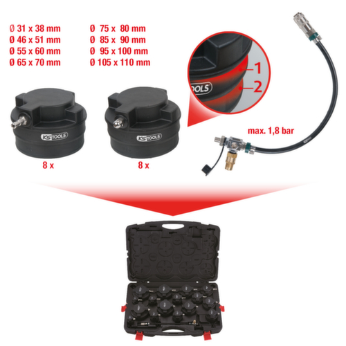 KS Tools Turbolader-Ladeluft-System-Prüfkoffer-Satz