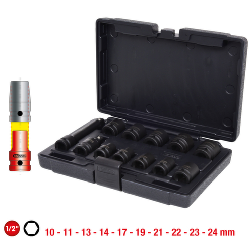 KS Tools 1/2" Sechskant-Kraft-Stecknuss-Satz