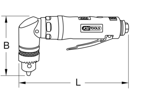 KS Tools 10 mm Druckluft-Winkelbohrmaschine