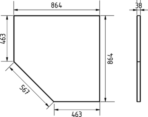 KRAFTWERK® MOBILIO Edelstahl 430-Arbeitsplatte