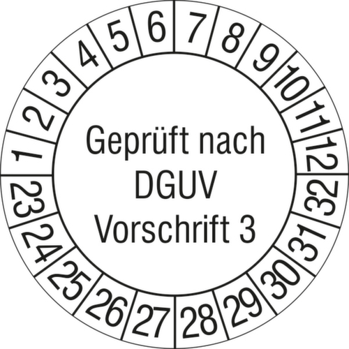 Runde Prüfplakette ohne Jahresfarbe