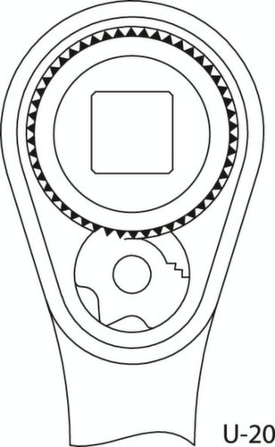 GEDORE 2093 U-20 Umschaltknarre 1/4"
