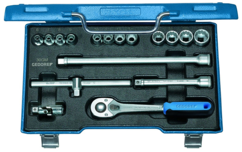 GEDORE 30 GMU-10 Steckschlüssel-Satz 3/8" 17-teilig 6-kant 6-19 mm