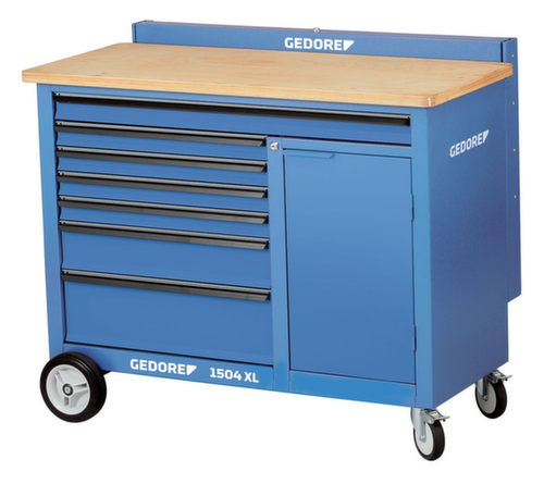 GEDORE 1504 XL Rollwerkbank 1,25 m breit mit 7 Schubladen