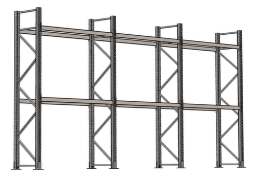 SCHULTE Palettenregal für 27 Paletten, 8590 mm breit, 3 Lagerebenen