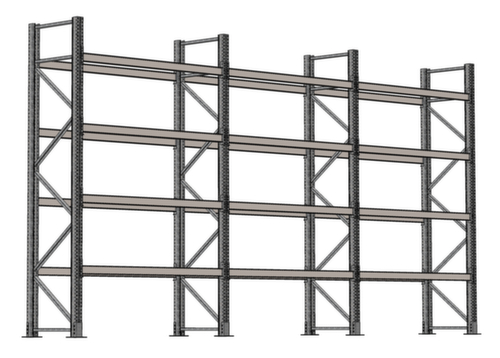 SCHULTE Palettenregal für 30 Paletten, 5965 mm breit, 5 Lagerebenen