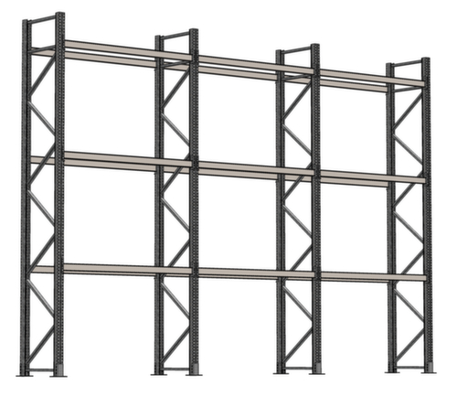 SCHULTE Palettenregal für 36 Paletten, 8590 mm breit, 4 Lagerebenen