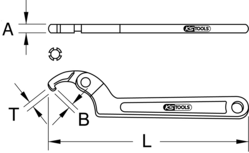 KS Tools Gelenk-Hakenschlüssel