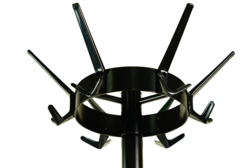 UDOBÄR Garderobenständer mit Schirmhalter, mit 6 Haken, schwarz