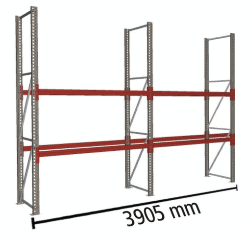 META Palettenregal MULTIPAL für 12 Paletten, 3905 mm breit, 3 Lagerebenen