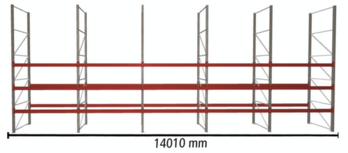 META Palettenregal MULTIPAL für 60 Paletten, 14010 mm breit, 4 Lagerebenen