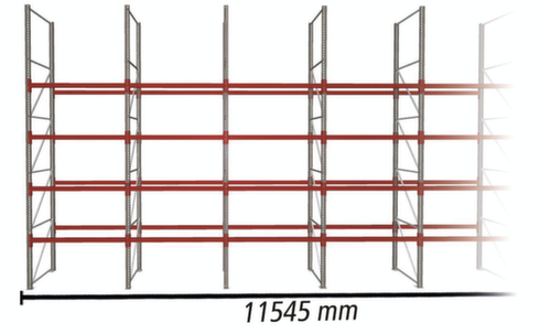 META Palettenregal MULTIPAL für 60 Paletten, 11545 mm breit, 5 Lagerebenen