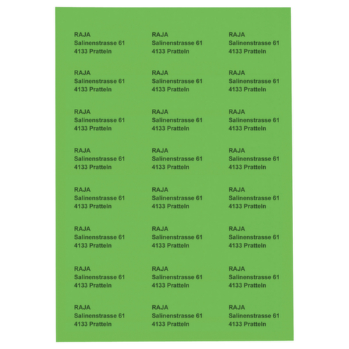 Grüne Laseretiketten 70 x 37 mm