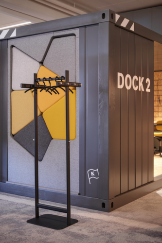 MAUL Garderobenständer MAULsalsa, mit 8/2 Haken, RAL9004 Signalschwarz