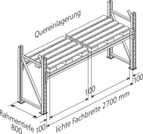 META Rayonnage à palettes MULTIPAL pour 10 palettes, largeur 2900 mm, 5 niveaux de stockage