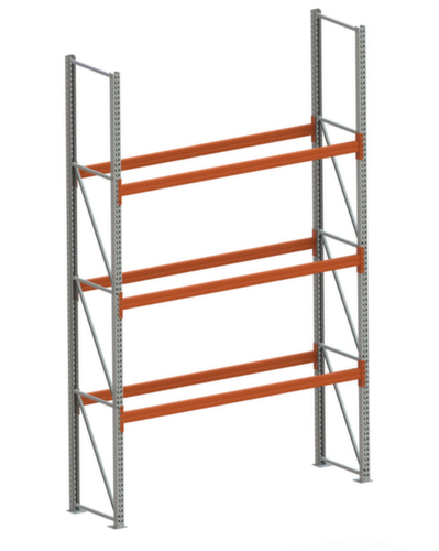 META Rayonnage à palettes MULTIPAL pour 8 palettes, largeur 2870 mm, 4 niveaux de stockage