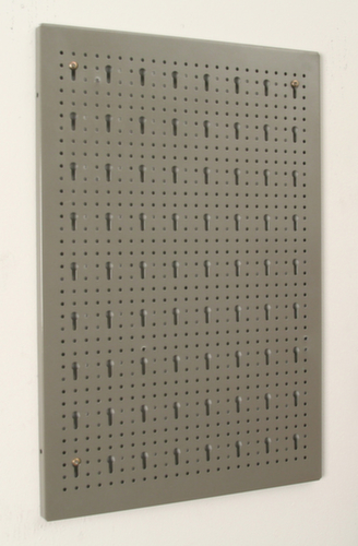 Allit Plaque perforée StorePlus Flex M 60 pour fixation murale, hauteur x largeur 595 x 400 mm, gris argent