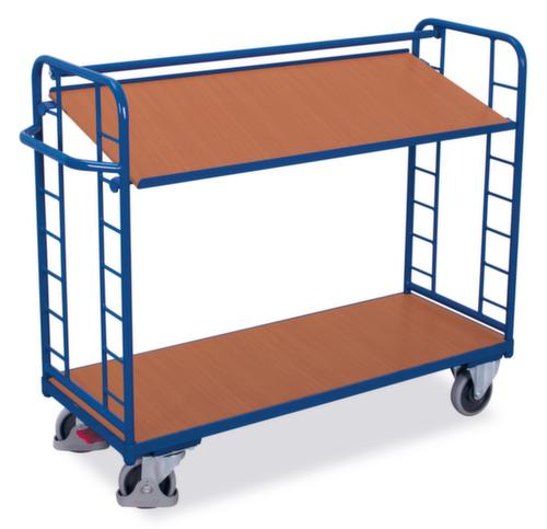 VARIOfit Chariot à étagères avec tablettes en bois inclinables