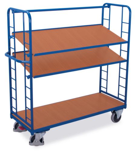 VARIOfit Chariot à étagères avec tablettes en bois inclinables