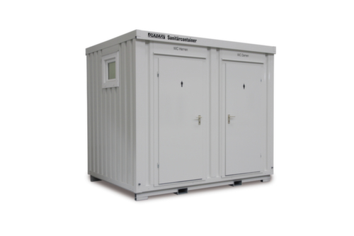 Säbu Conteneurs de toilettes FLADAFI® pour dames et messieurs, hauteur x largeur x profondeur 2600 x 3050 x 2170 mm