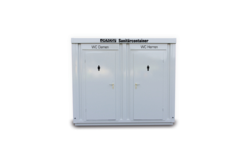 Säbu Conteneurs de toilettes FLADAFI® pour dames et messieurs, hauteur x largeur x profondeur 2600 x 3050 x 2170 mm