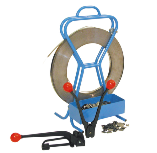 Ensemble de cerclage Eco avec feuillard en acier, largeur de feuillard 16 mm