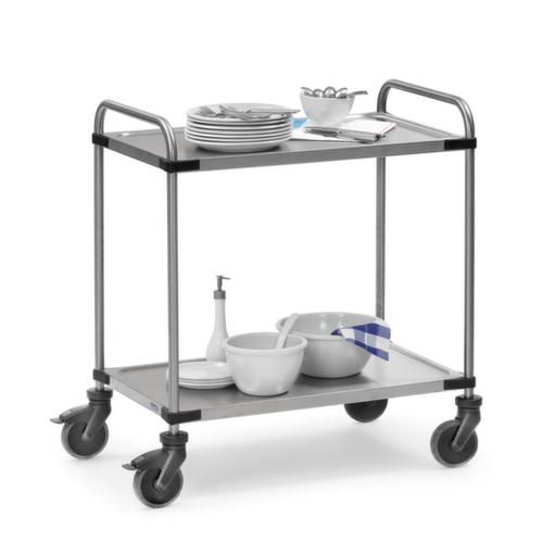fetra Chariot à plateaux en acier inoxydable