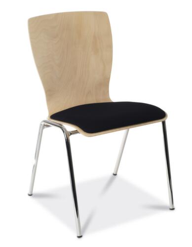 Chaise coque en bois avec piètement 4 pieds chromé