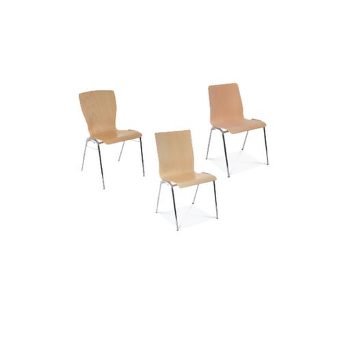 Chaise coque en bois avec piètement 4 pieds chromé