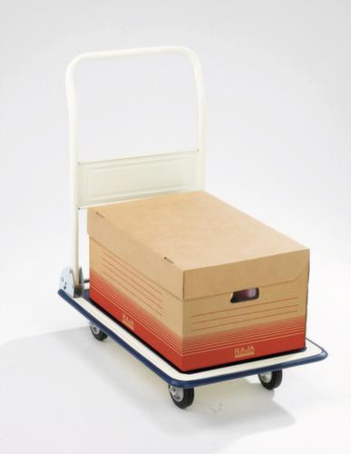 Chariot avec barre de poussée pliable Eco avec revêtement antidérapant, force 150 kg