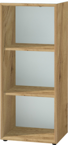 Rayonnage pour classeurs GW-MONTERIA avec tablette supérieure avec support en verre de sécurité