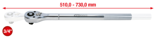 KS Tools Cliquet réversible télescopique 3/4" CHROMEplus